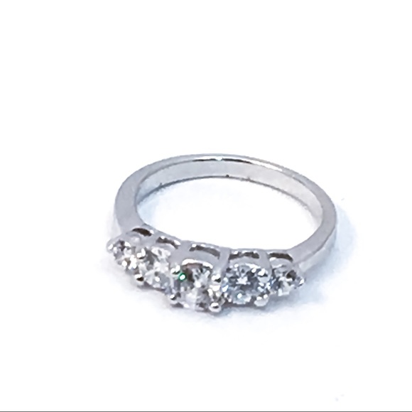 Jewelry - Sterling Plated CZ Ring Sz 5.5